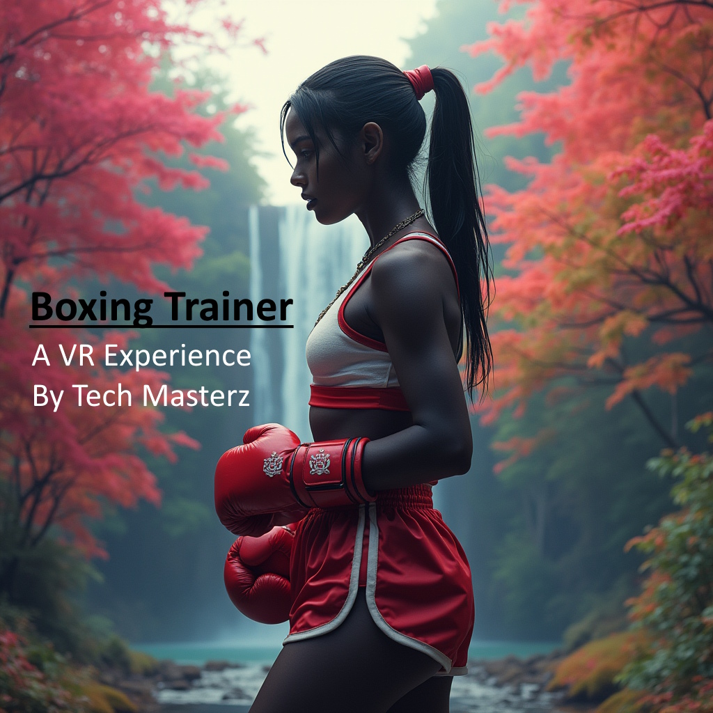Boxing Trainer VR — training in a forest clearing beside a river